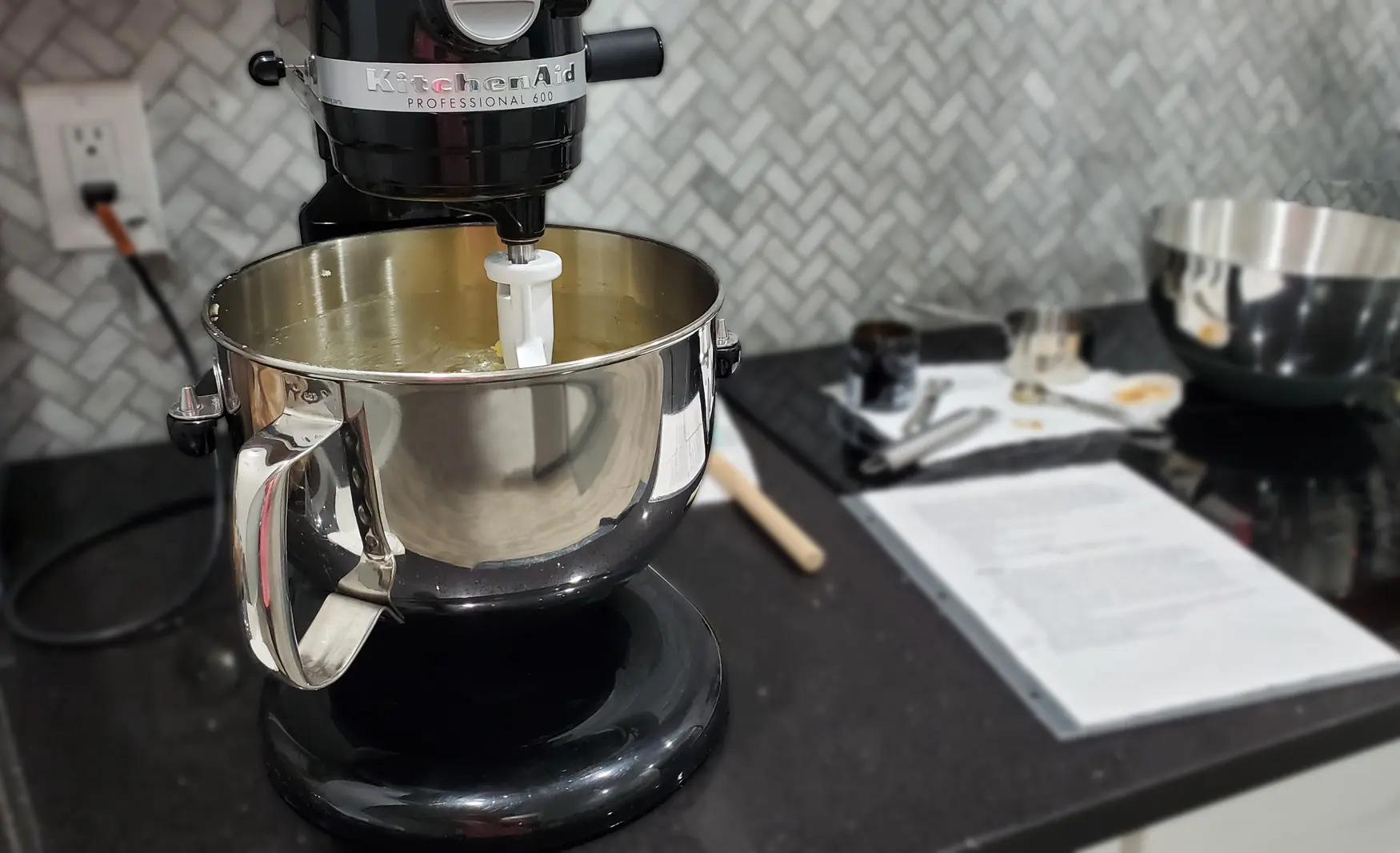 making the cookie dough in a kitchenaid stand mixer